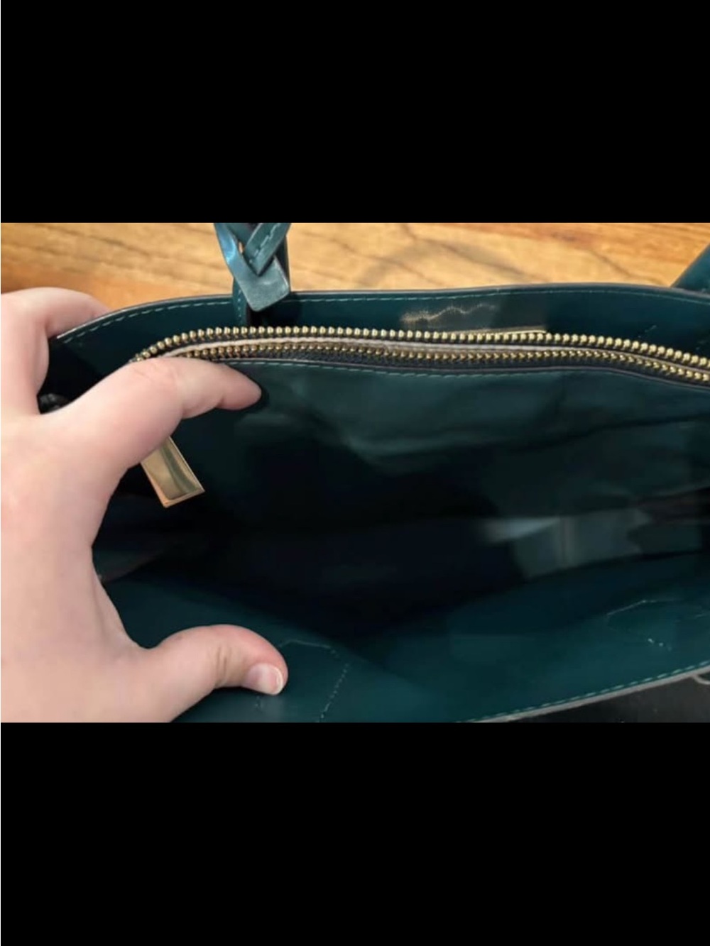Michael Kors Dark Green MK Signature Satchel with Gold Hardware - Picture 6 of 16